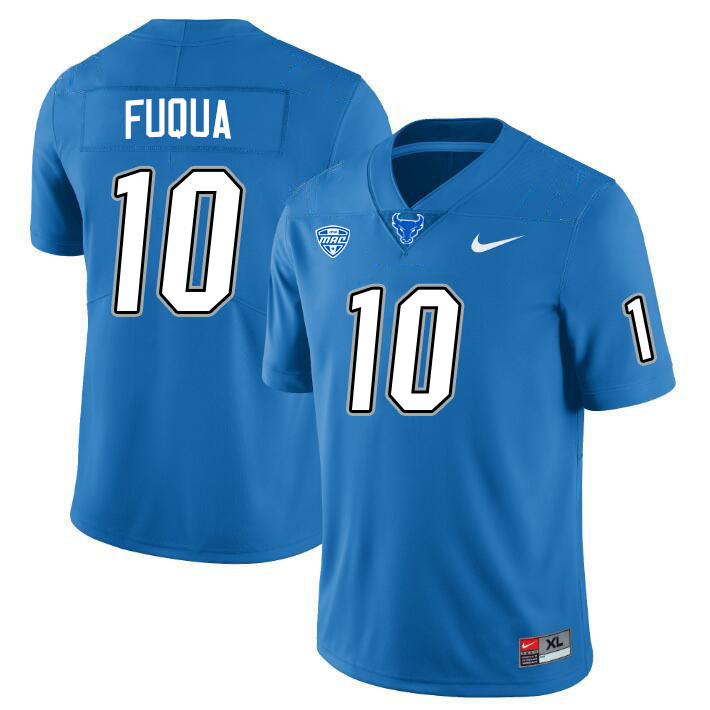 Buffalo Bulls #10 Marcus Fuqua College Football Jerseys Stitched Sale-Blue